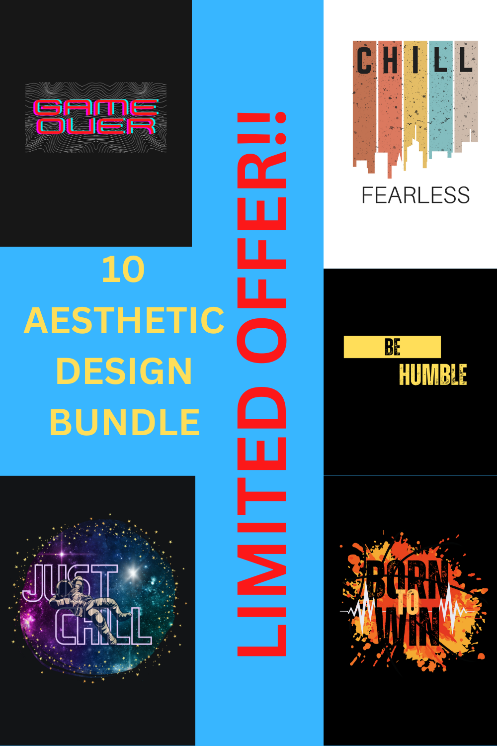 10 AESTHETIC DESIGNS BUNDLE LIMITED OFFER! PNG FORMAT pinterest preview image.