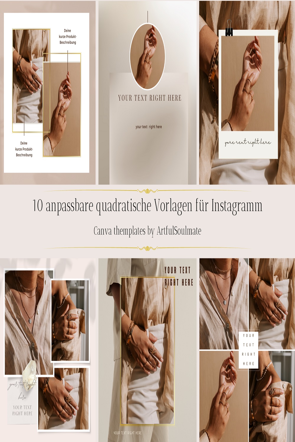 10 quadratische anpassbare Vorlagen für Instagramm pinterest preview image.