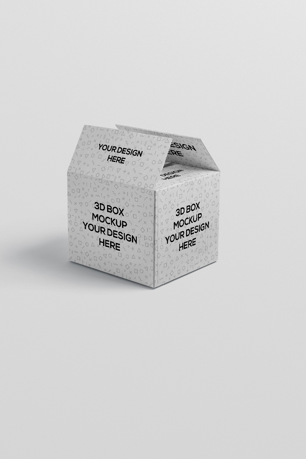 Square Cardboard Packaging Box Mockup pinterest preview image.