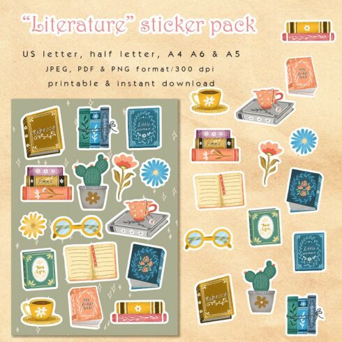 Book lover sticker pack cover image.