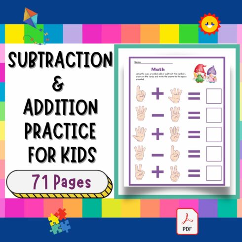 Addition & Subtraction Activity Pages - End of Year & Math Teaching Worksheets cover image.