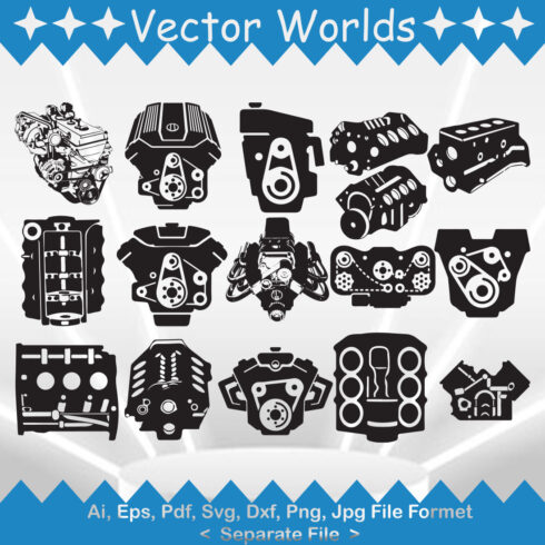 Engine Block SVG Vector Design cover image.