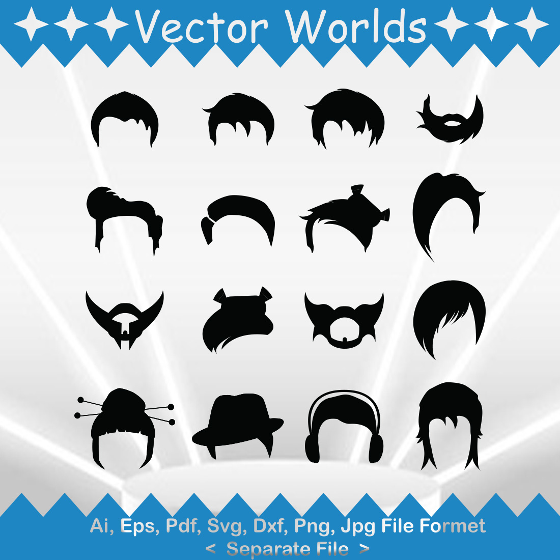 Hairstyle SVG Vector Design preview image.