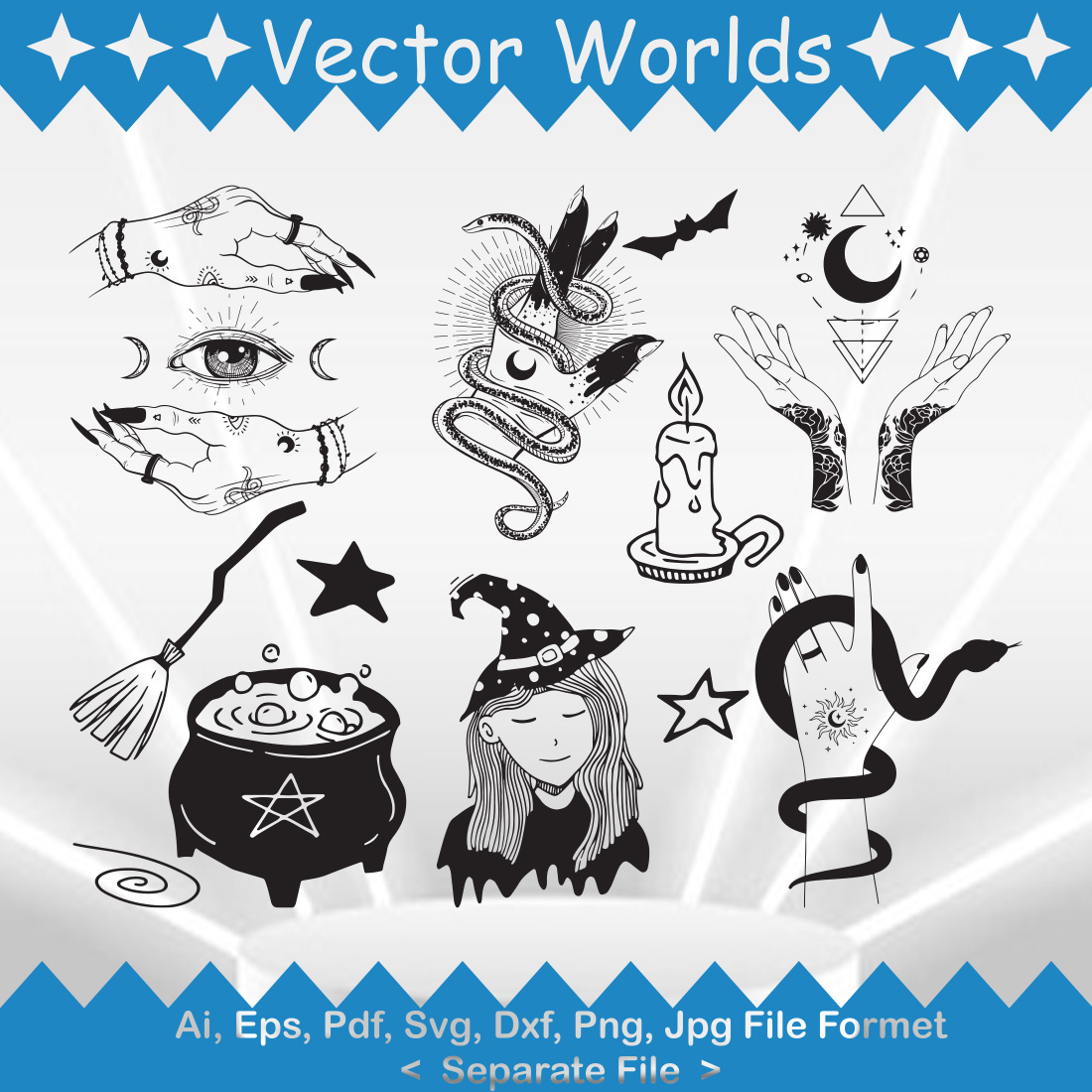 Witch's Hands SVG Vector Design preview image.