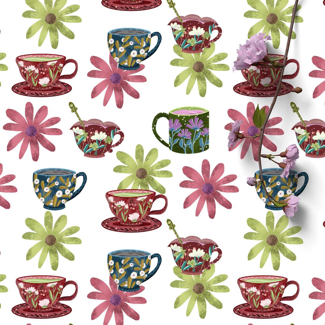 Teacup digital papers preview image.