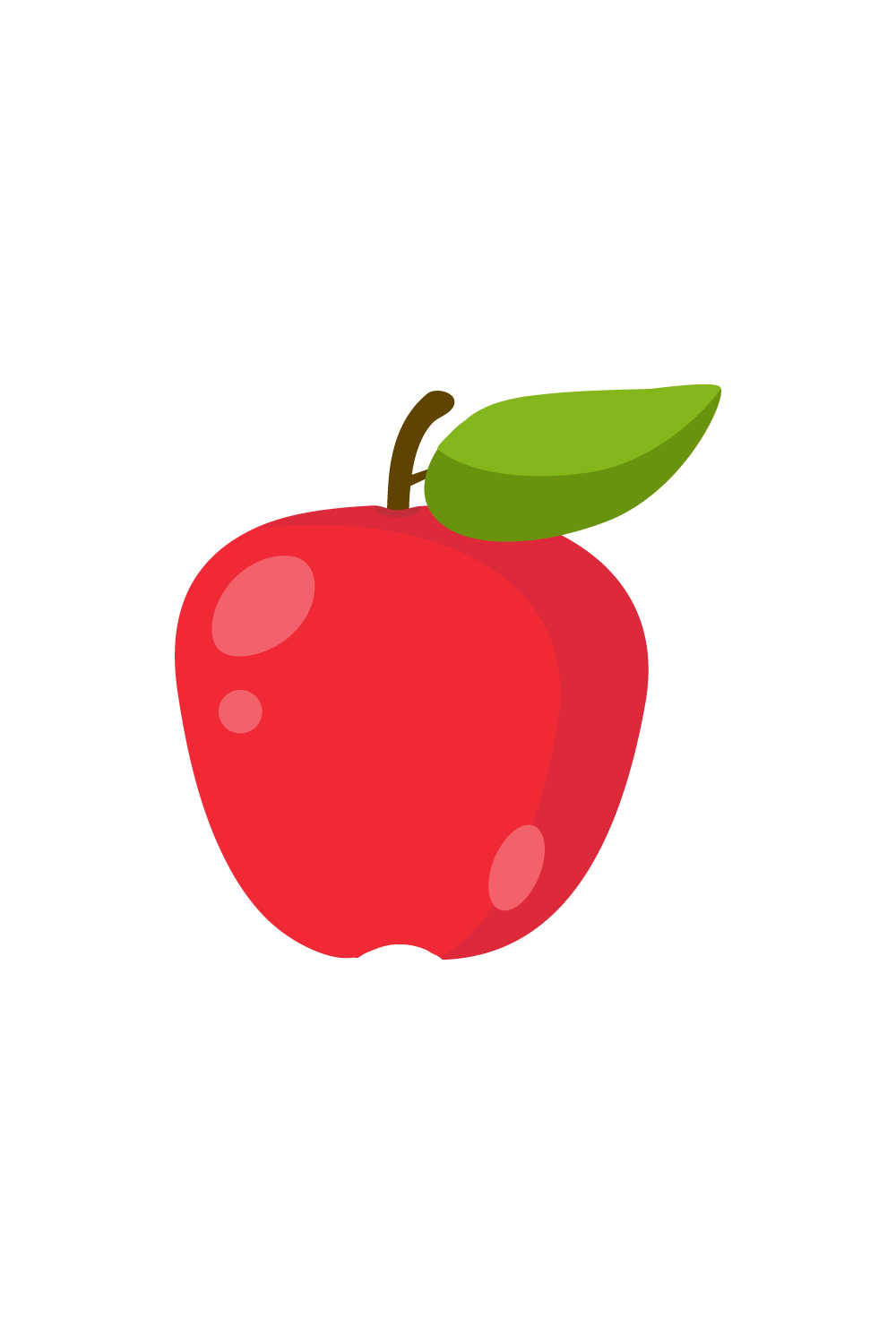 Red Apple Illustration On White Background pinterest preview image.