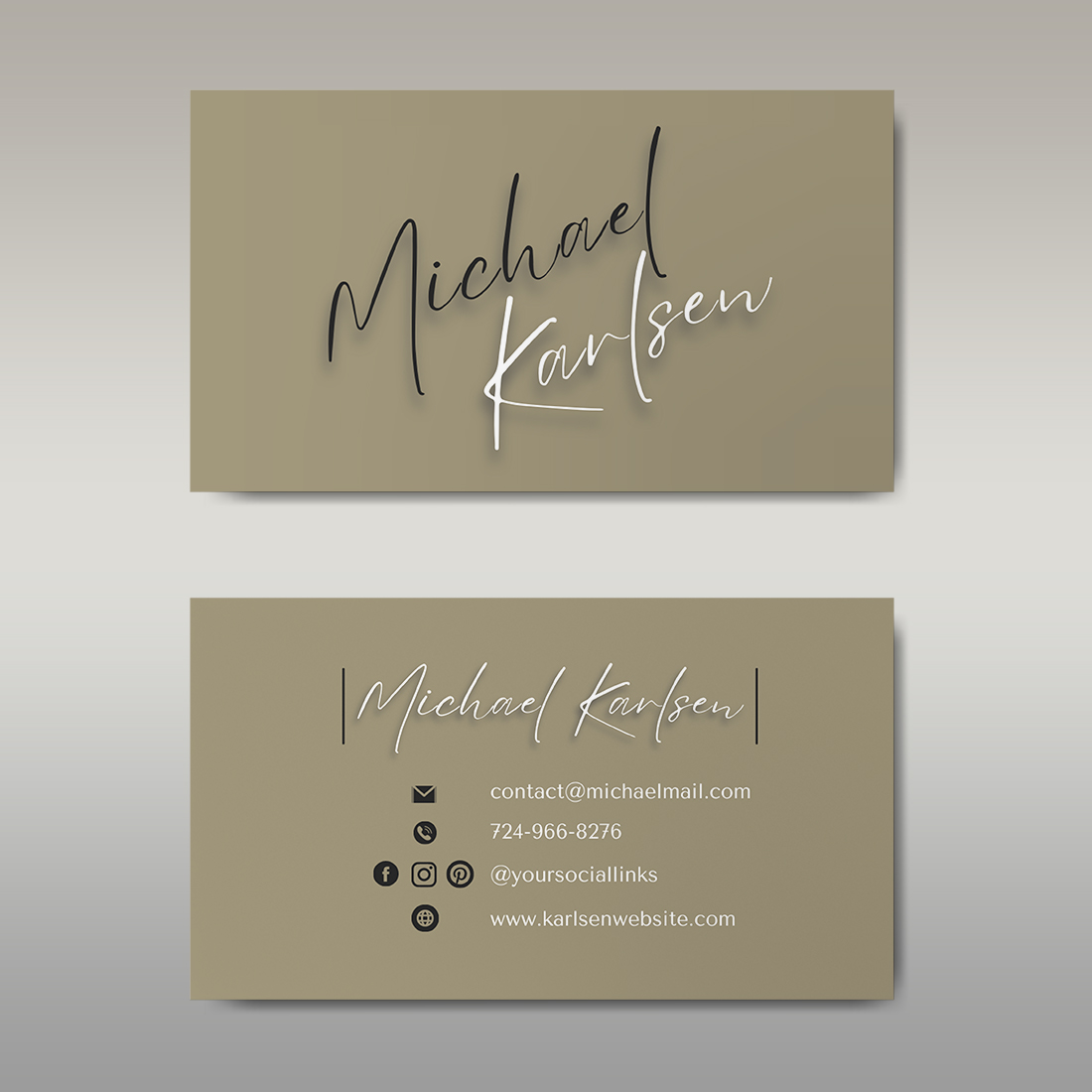 Simple Clean Business Card Design preview image.