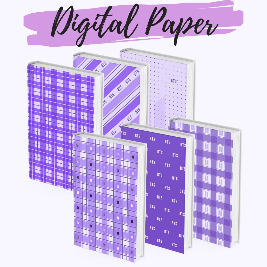 Aesthetic Purple Digital Paper - KPOP Edition - BTS Inspiration preview image.
