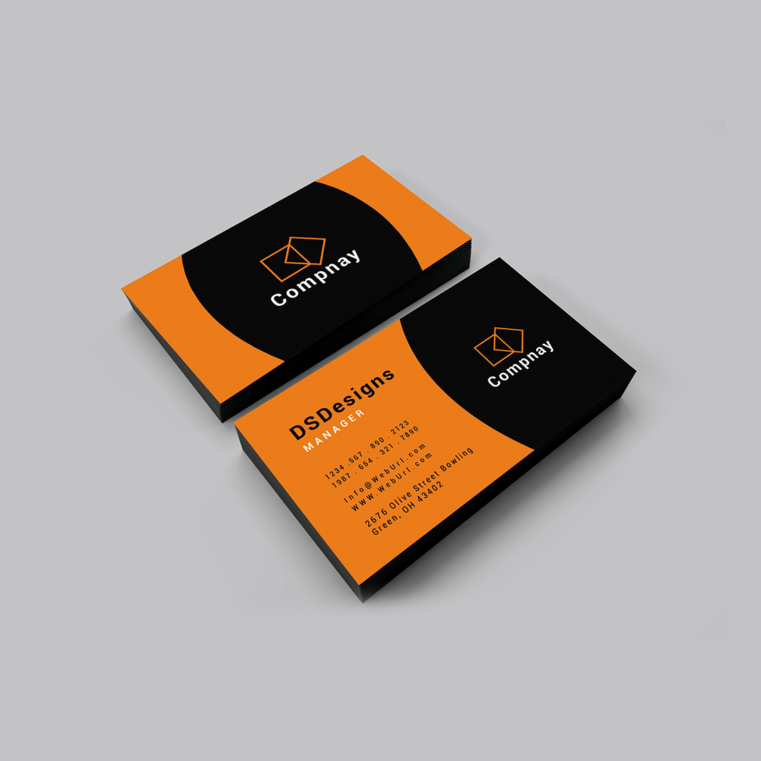 Simple and professional business card design preview image.