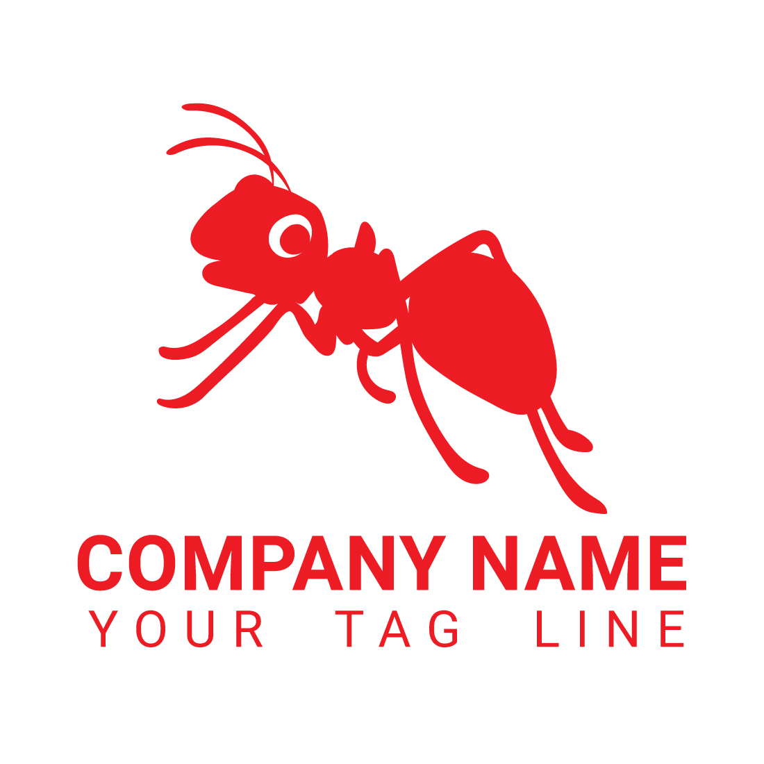 Colorful vector ant logo design preview image.