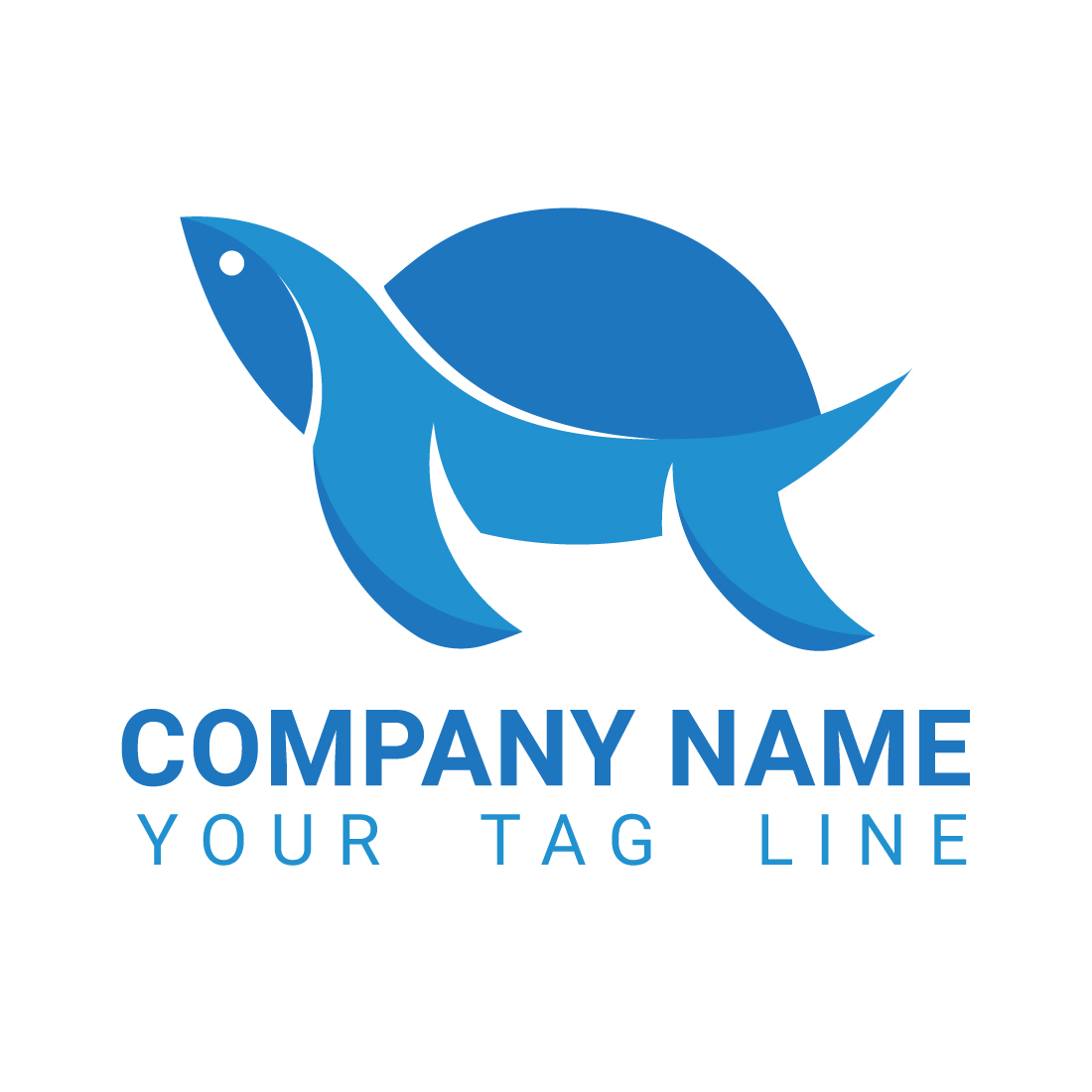 Modern turtle vector logo design preview image.