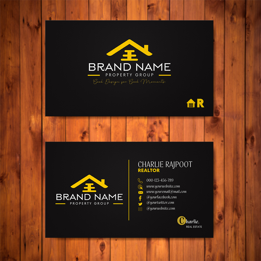 Luxury Real Estate Business Card Design preview image.