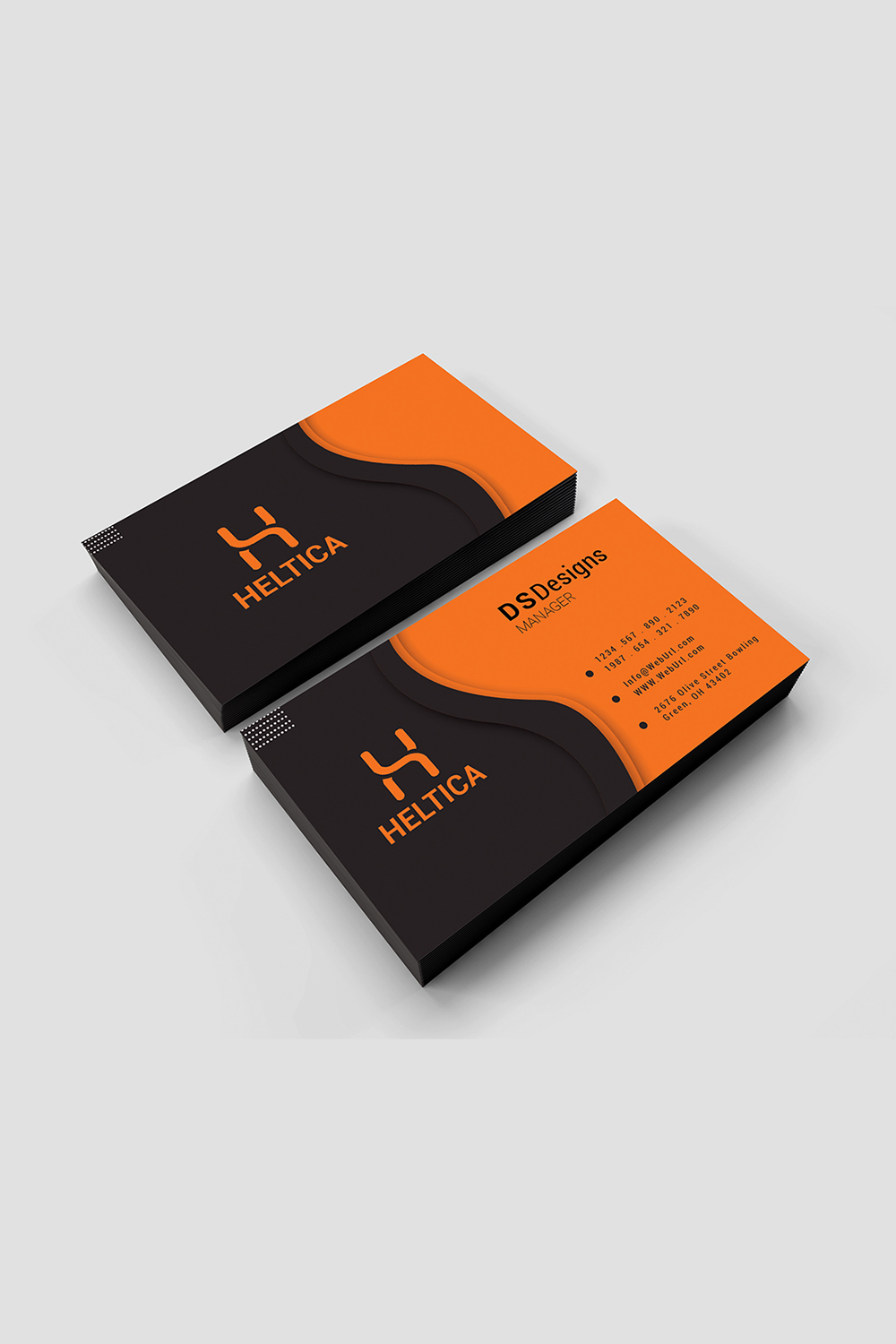 Simple and professional business card design pinterest preview image.