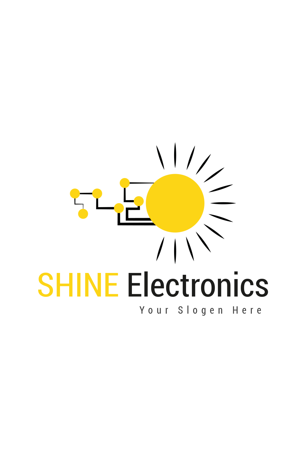 Electronics + solar system ( Logo design ) pinterest preview image.