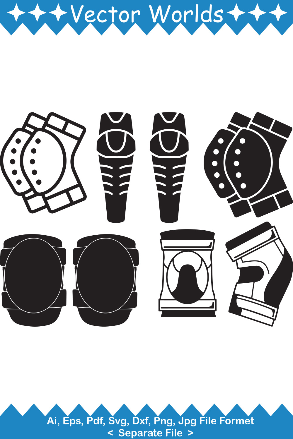 Knee Pads SVG Vector Design pinterest preview image.