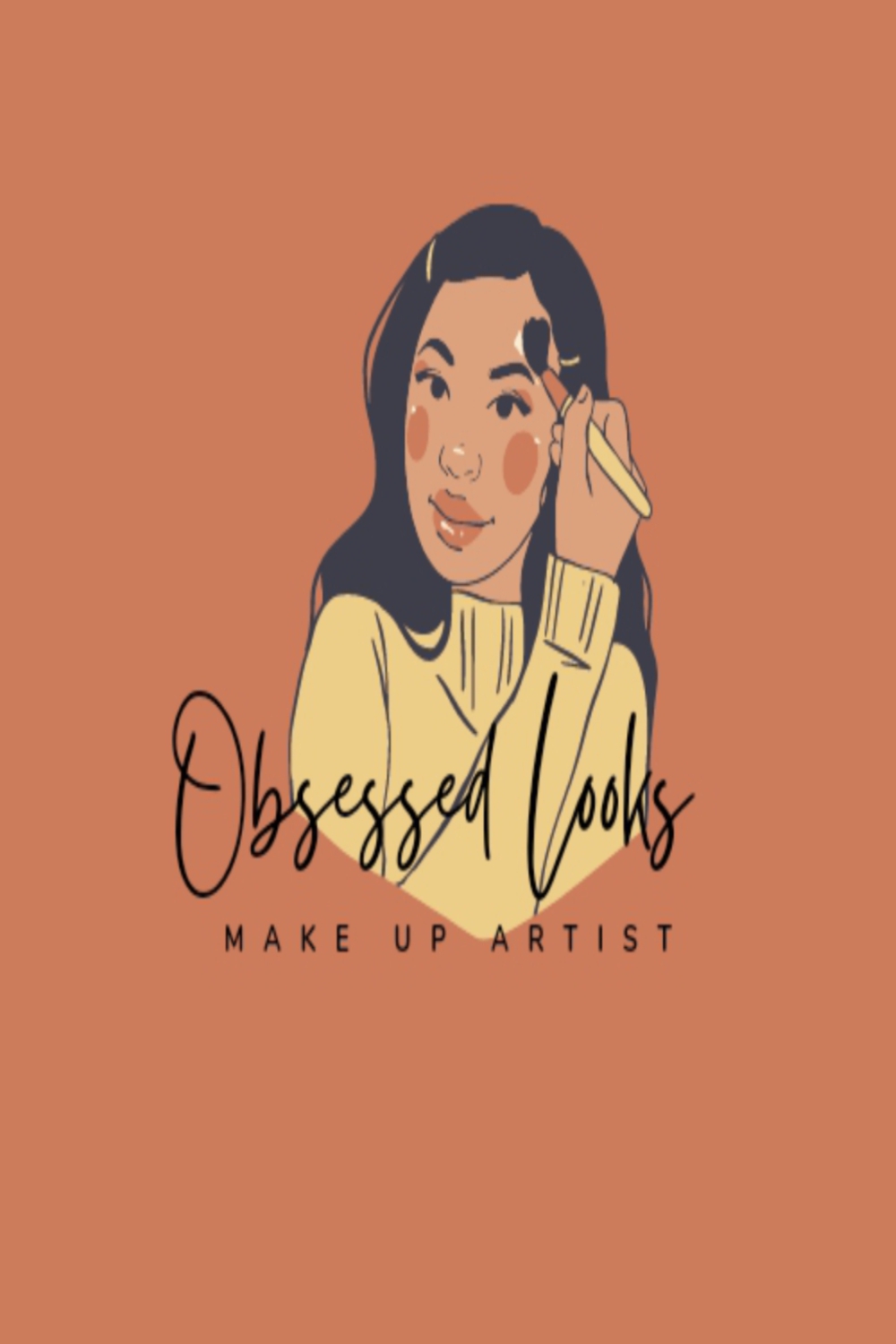 Obsessed Looks Makeup Artist Logo Design pinterest preview image.