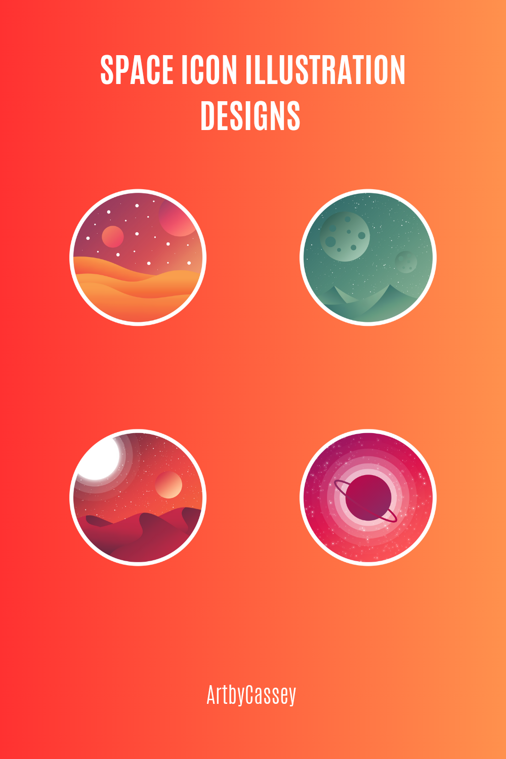 Space Icon Illustration Designs pinterest preview image.