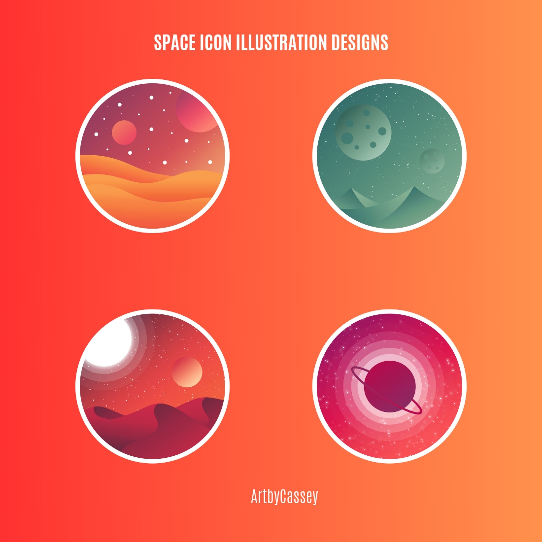Space Icon Illustration Designs cover image.