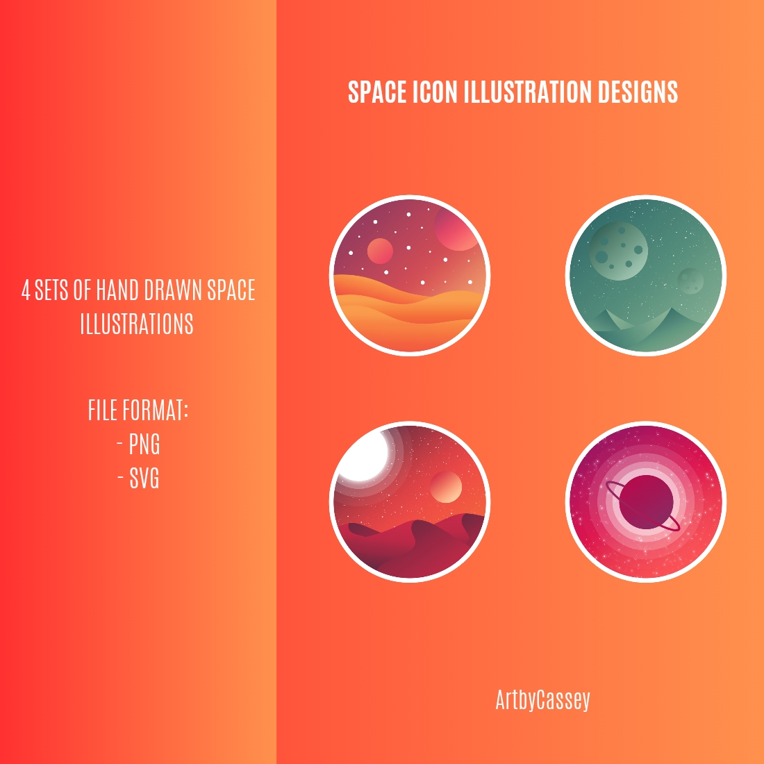 Space Icon Illustration Designs preview image.