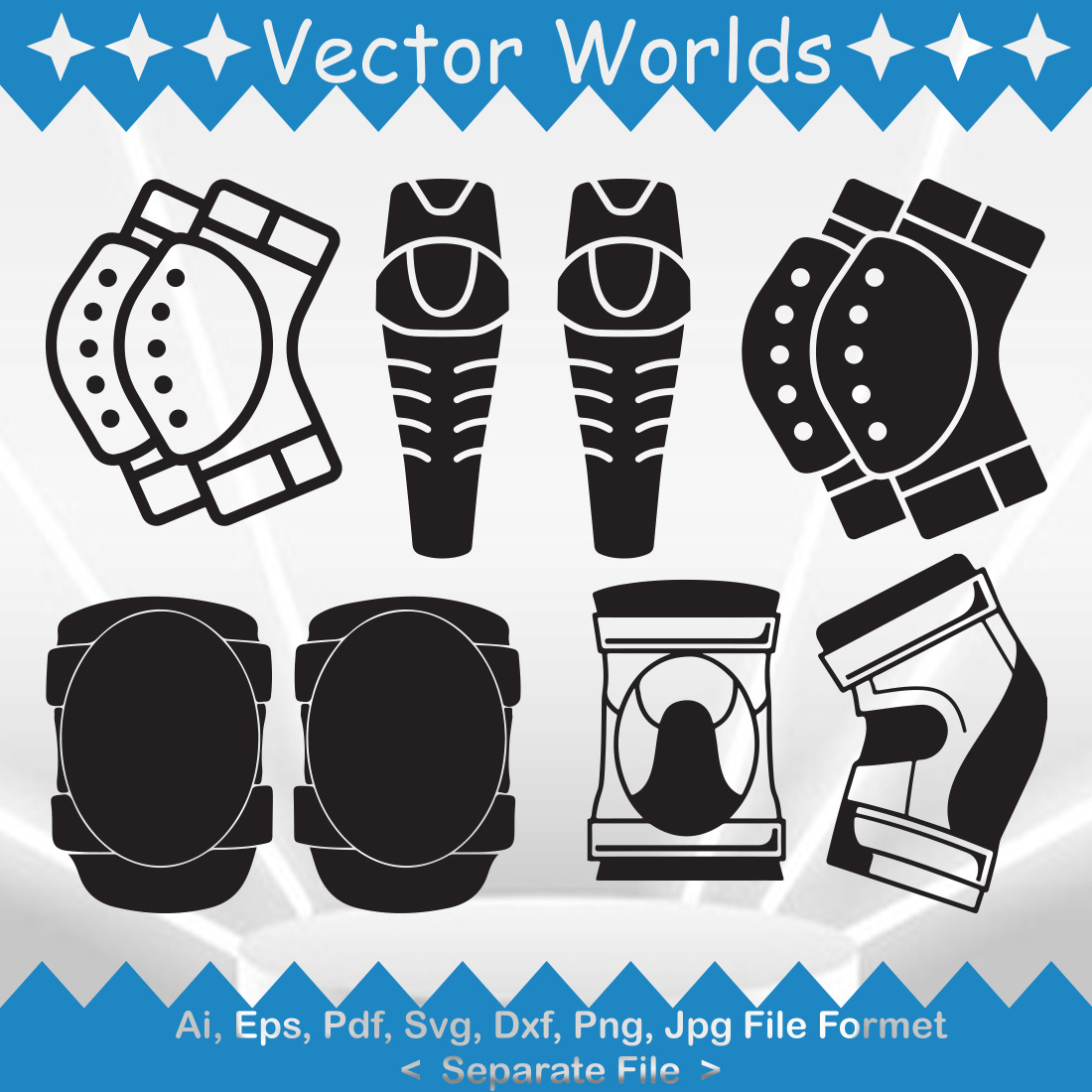 Knee Pads SVG Vector Design preview image.