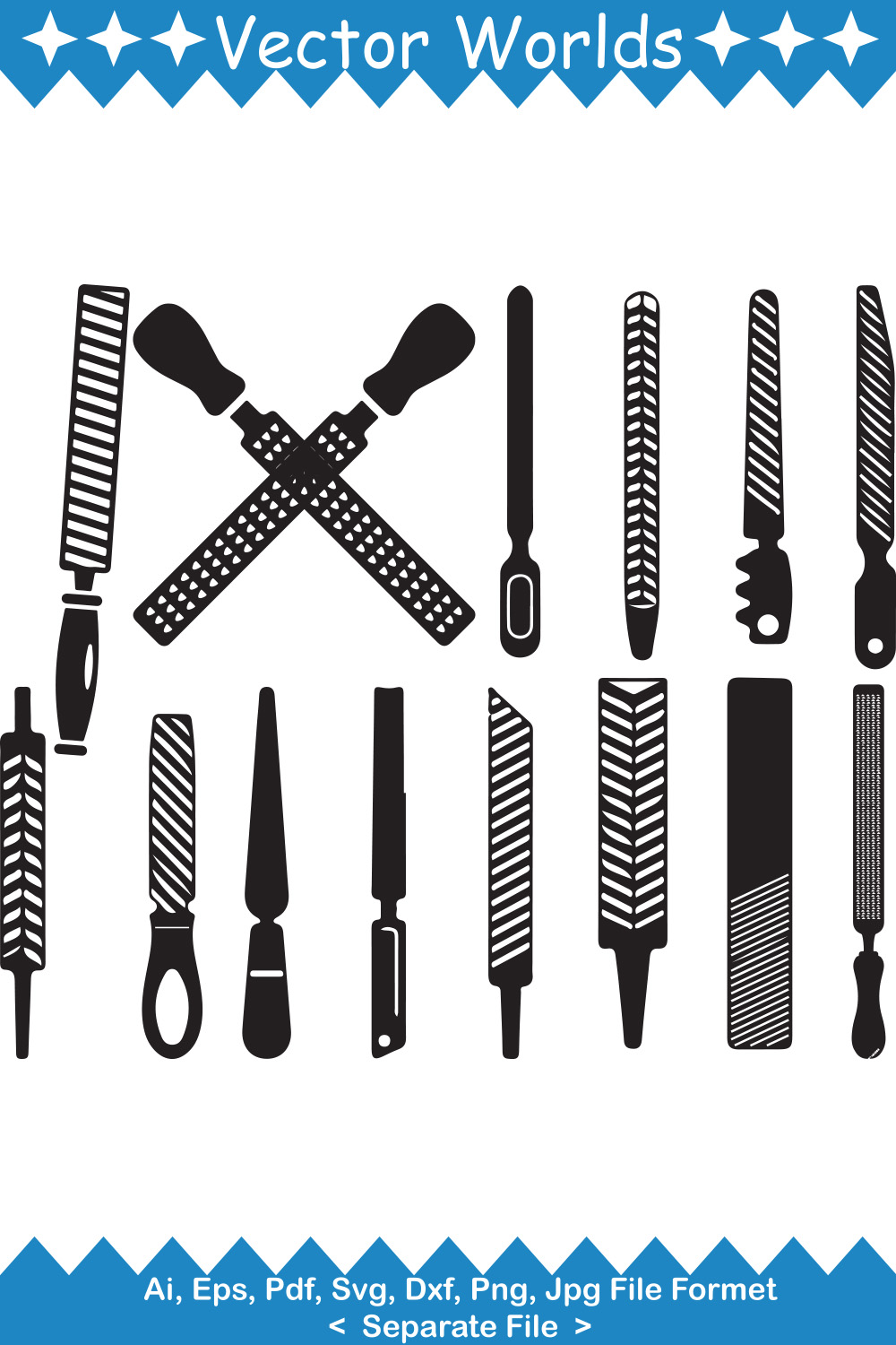 Steel File SVG Vector Design pinterest preview image.