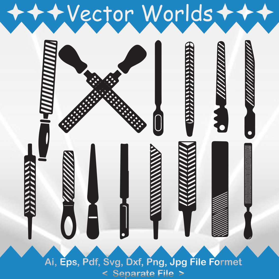 Steel File SVG Vector Design preview image.