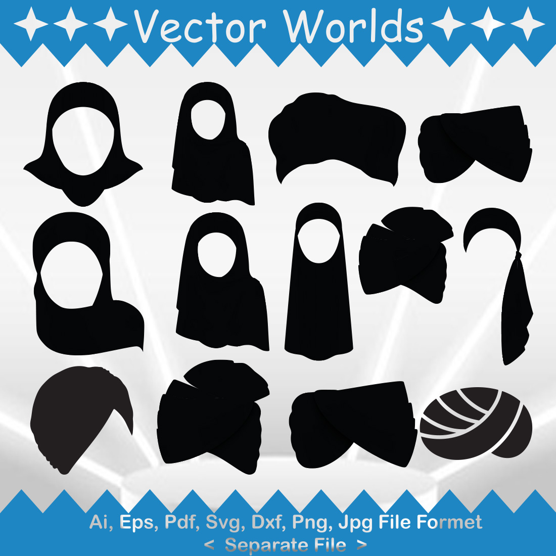 Set Of Turban SVG Vector Design preview image.