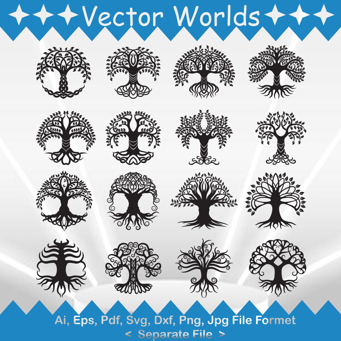 The Tree of Life Symbol SVG Vector Design preview image.
