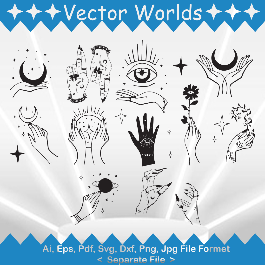 Witch's Hands SVG Vector Design cover image.