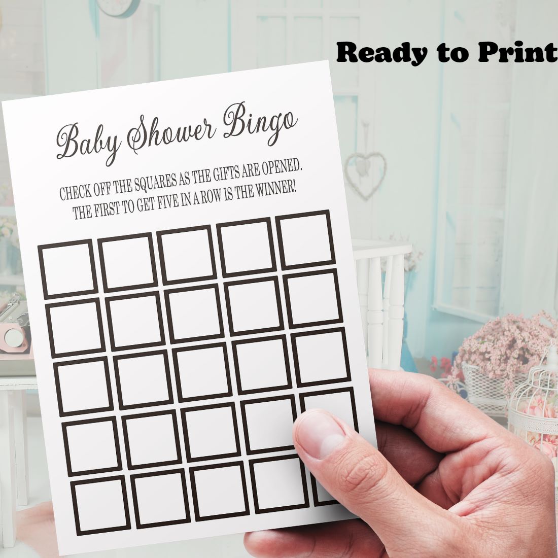 Baby Shower Simple Black and White 4 Games Bundle Set preview image.