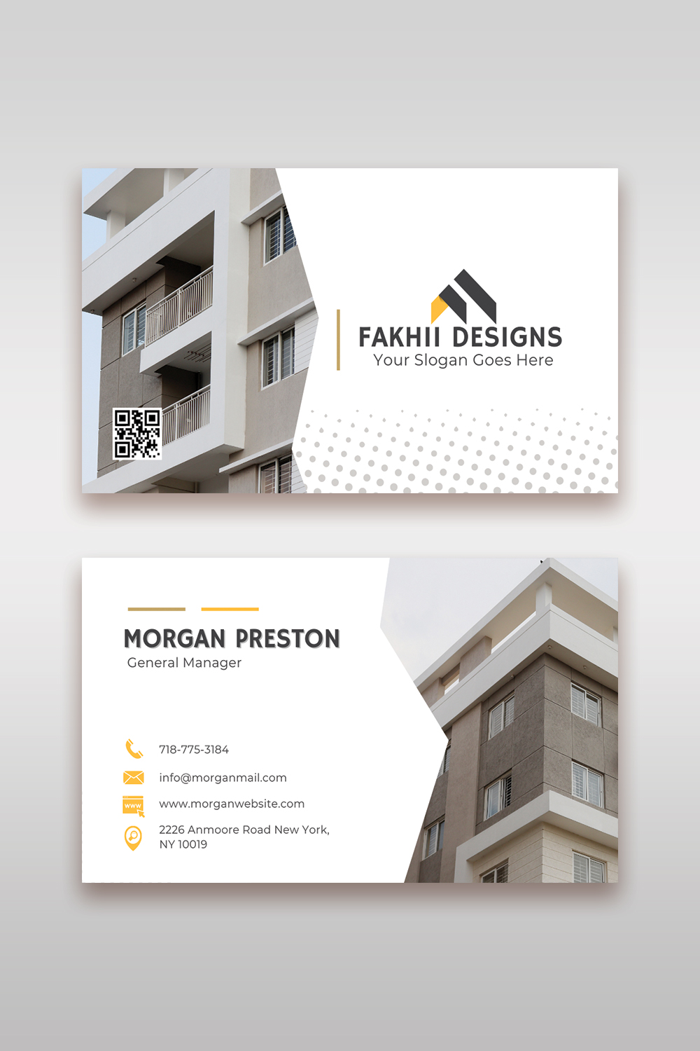 Luxury Real Estate Business Card pinterest preview image.