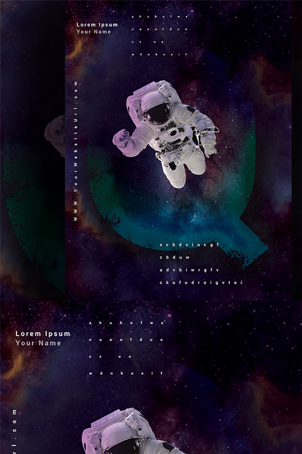 Abstract Space poster/flyer design pinterest preview image.