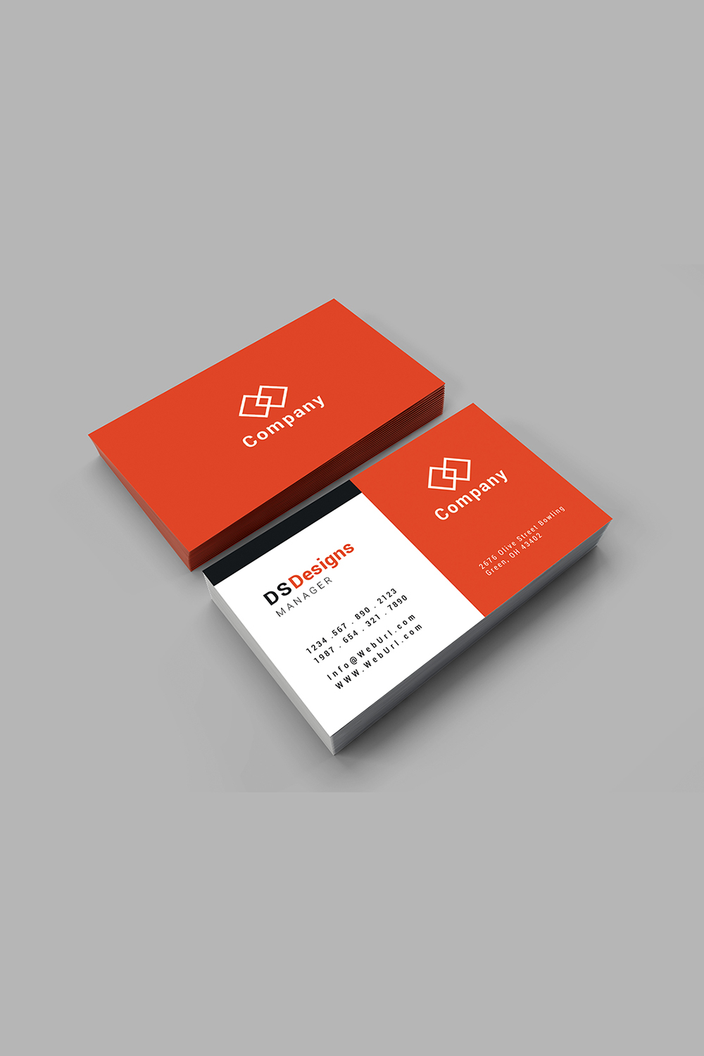 Simple and profressional business card design pinterest preview image.