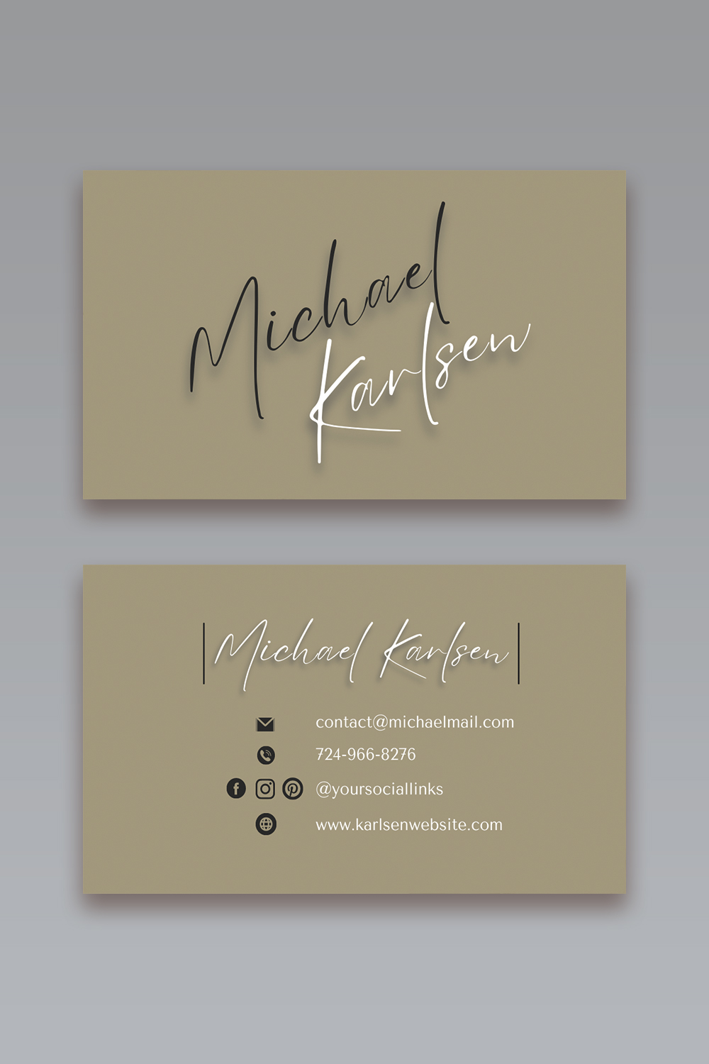 Simple Clean Business Card Design pinterest preview image.