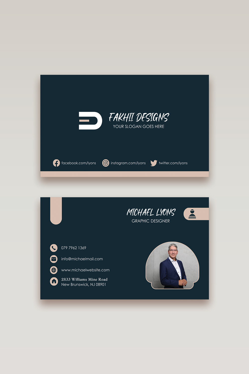 Stylish Business Card Design pinterest preview image.
