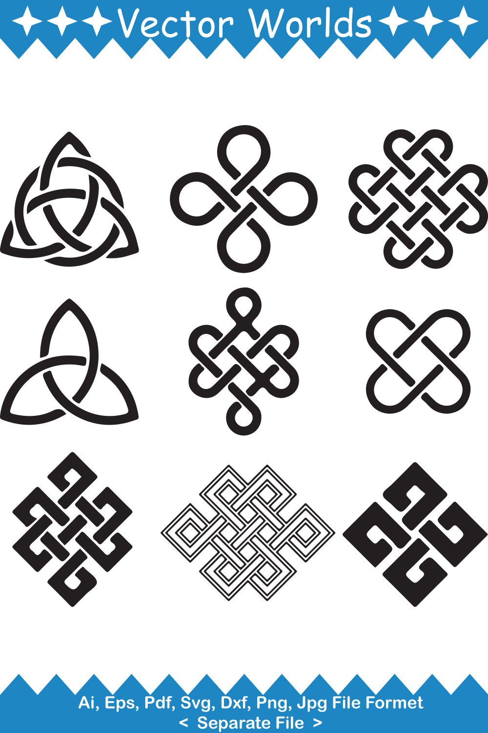 Eternity Knot Symbol SVG Vector Design pinterest preview image.