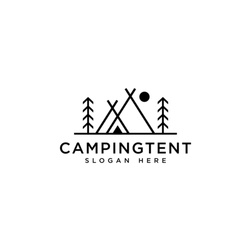 glamping tent logo vector design cover image.