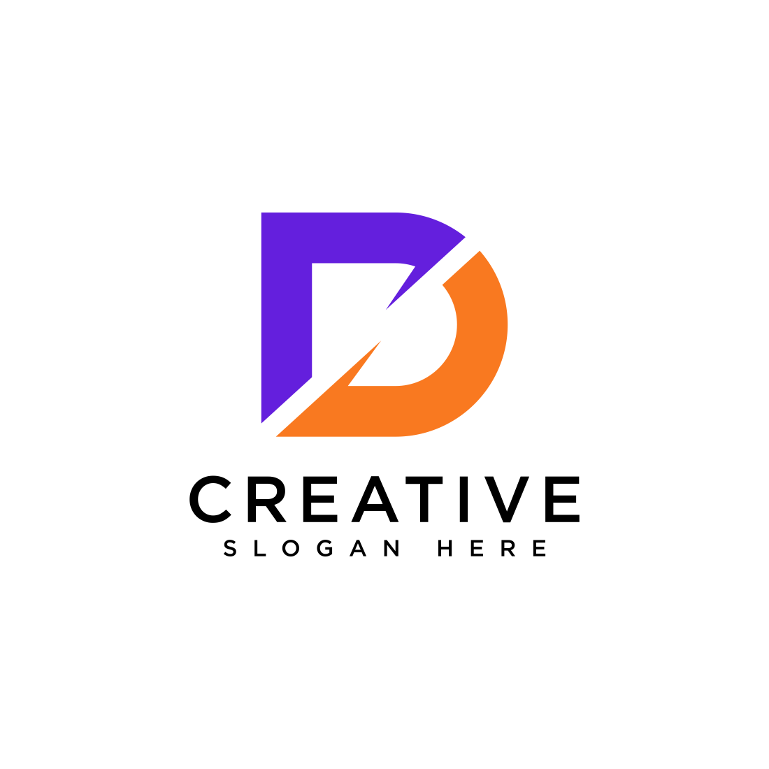 initial letter d logo vector design preview image.