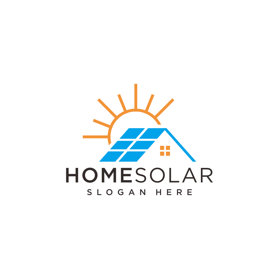 home solar logo vector design preview image.