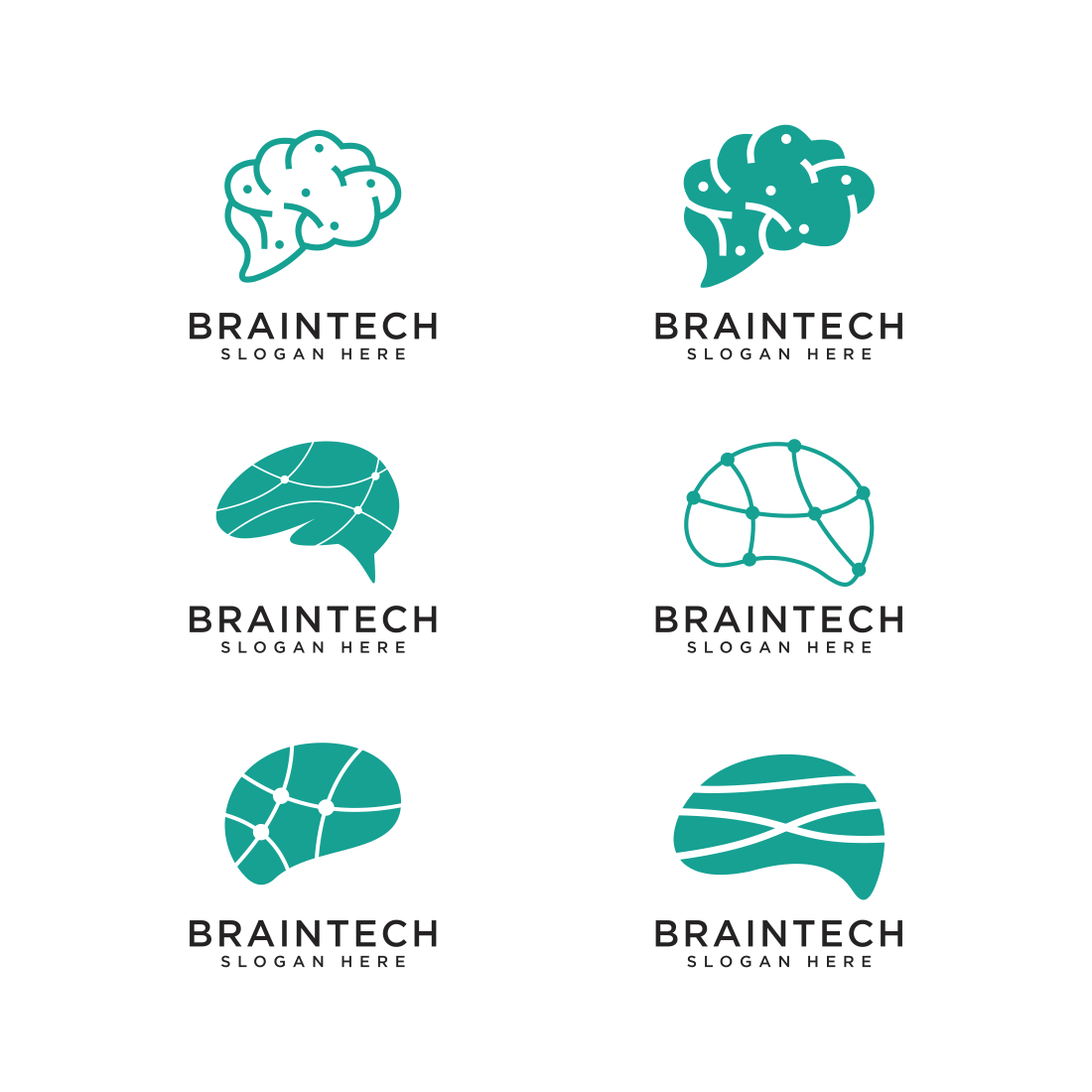 brain technology vector design preview image.