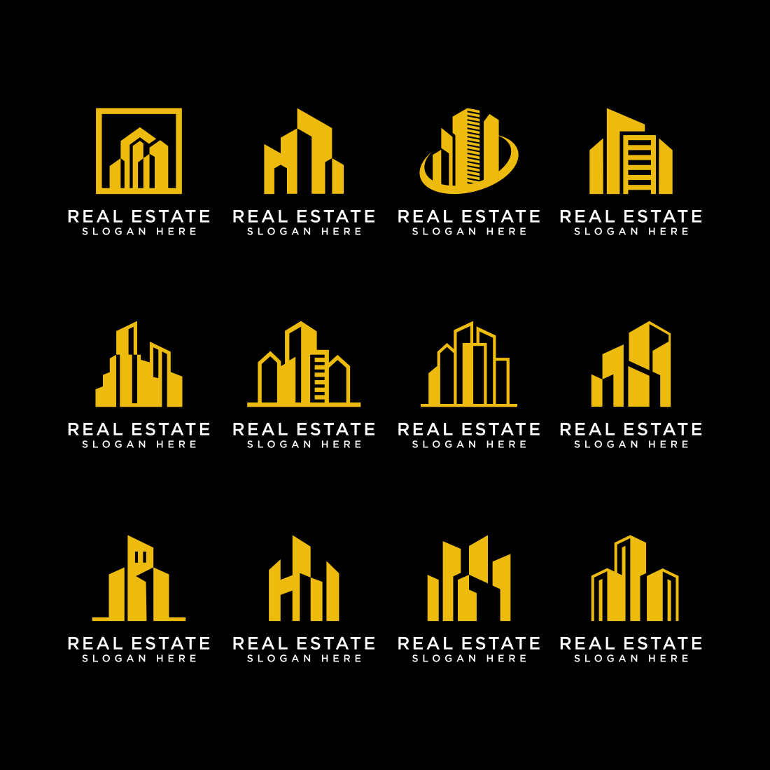 set of Building logo vector design template preview image.