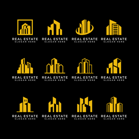 set of Building logo vector design template cover image.