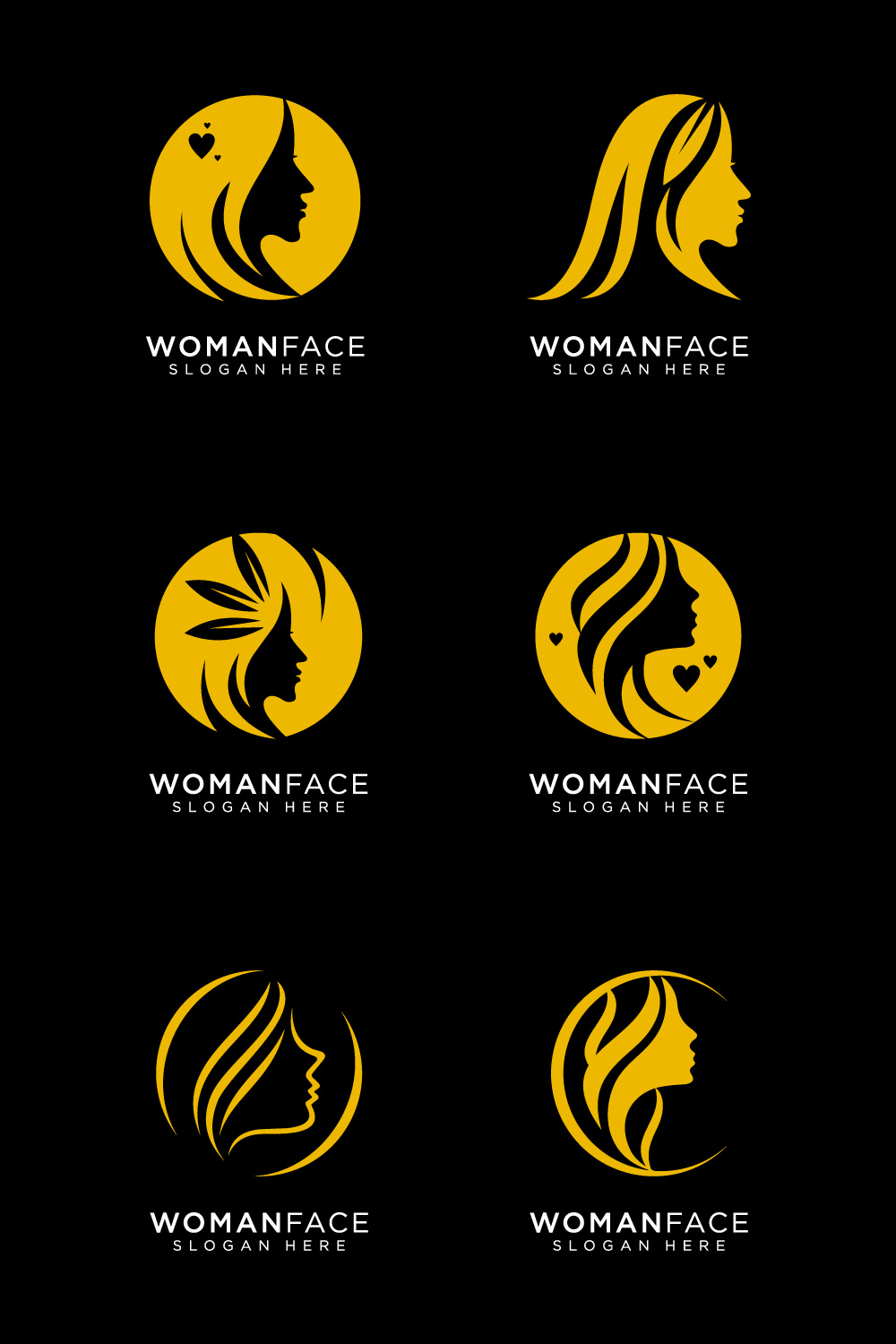 woman face beauty logo vector design pinterest preview image.