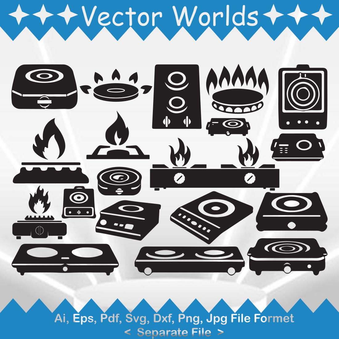 Electric Stove SVG Vector Design cover image.