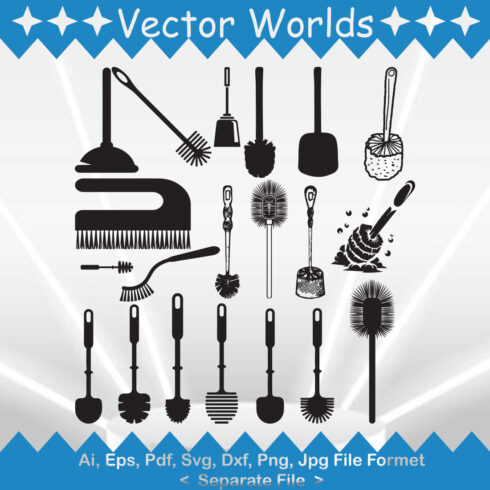 Toilet Brush SVG Vector Design cover image.