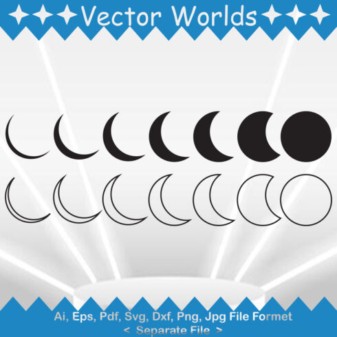 Moon Phases SVG Vector Design cover image.