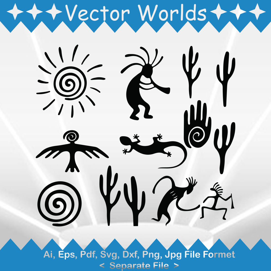 Kokopelli SVG Vector Design preview image.