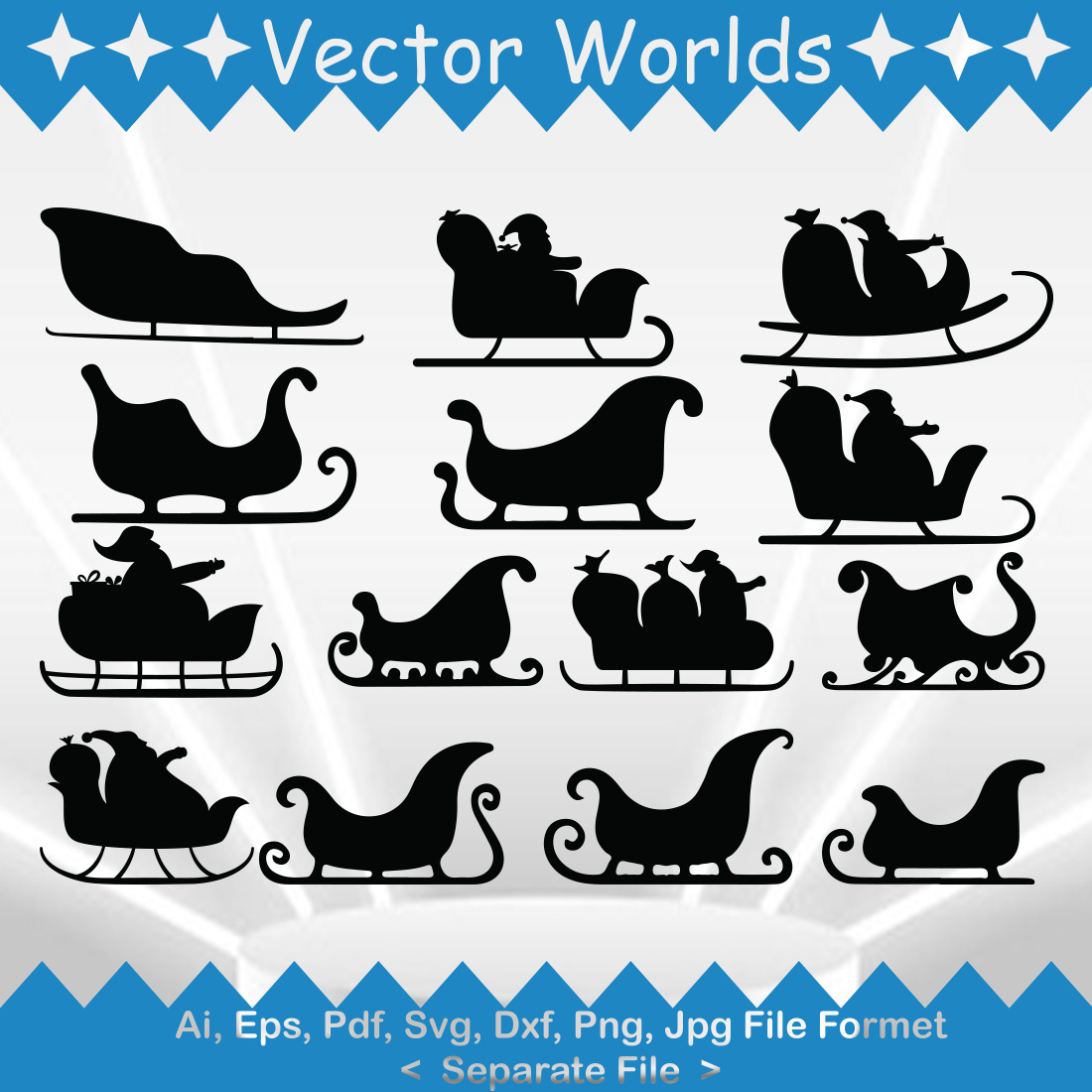 Sleigh SVG Vector Design preview image.