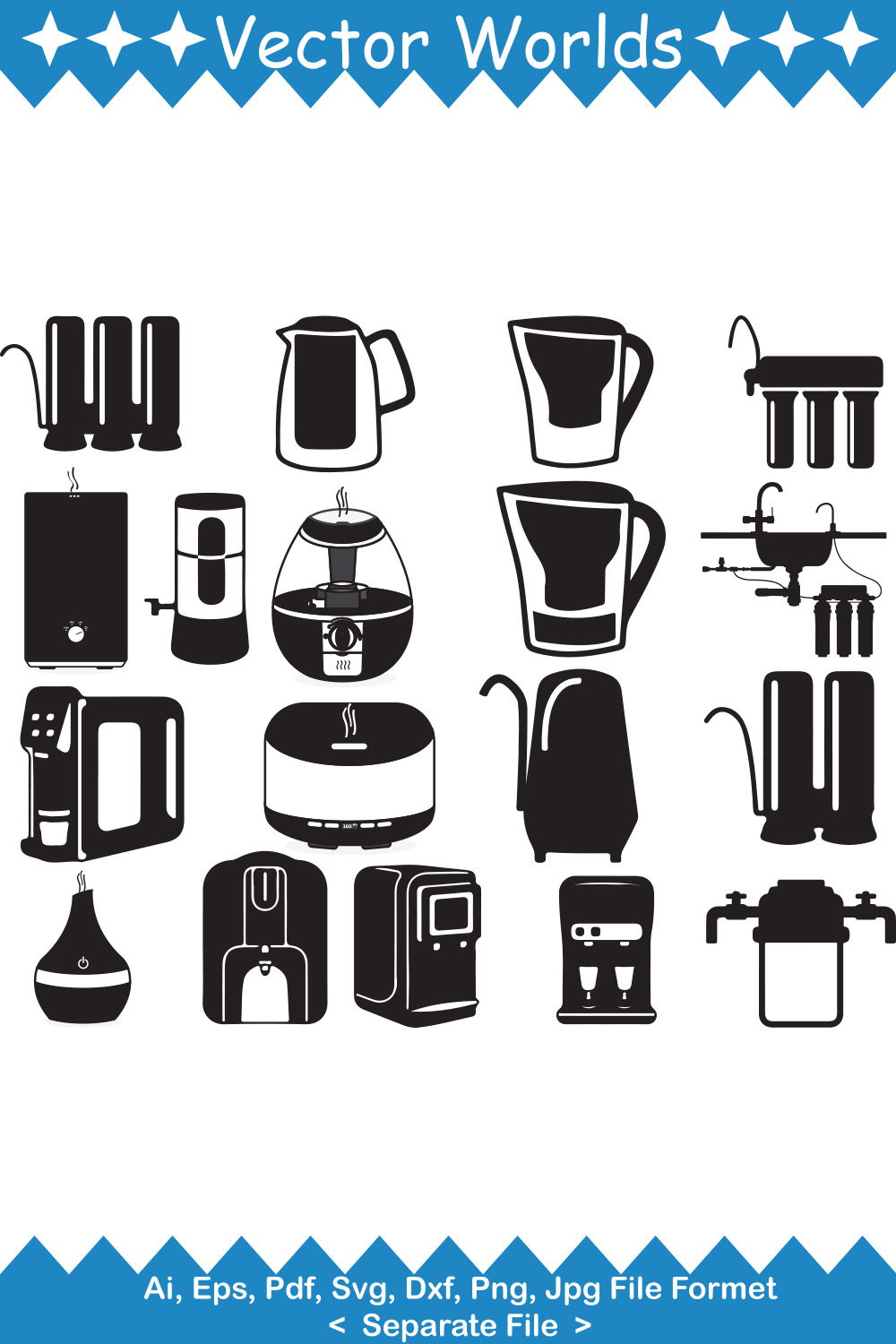 Water Filter SVG Vector Design pinterest preview image.