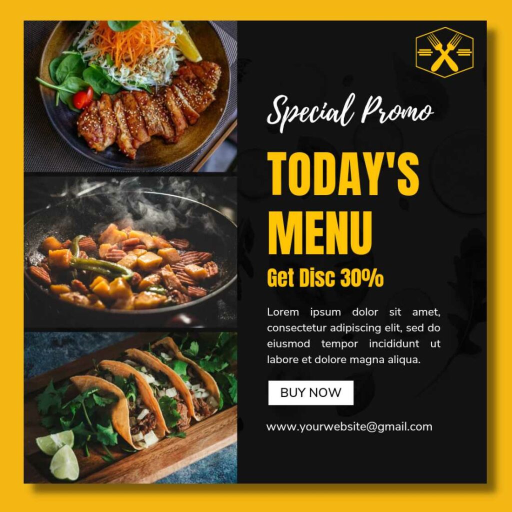 3 Food Restaurant social media post design - MasterBundles